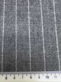 69582-69 26AW HERDREX【Tasmanian Flannel】真絲與羊毛 淺灰色條紋[布料] 國島株式會社 更多照片