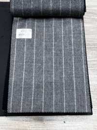 69582-69 26AW HERDREX【Tasmanian Flannel】真絲與羊毛 淺灰色條紋[布料] 國島株式會社 更多照片