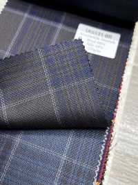 SK6531-BR 國產 真絲羊毛彈力 棕色格紋[布料] 細井商事株式會社 更多照片
