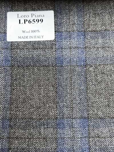 LP6599 Loro Piana 棕色×藍色 格紋