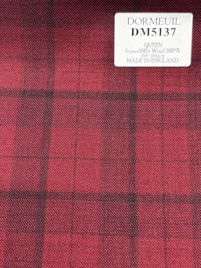 DM5137 DORMEUIL QUEEN Super100's 紅色格紋