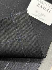 ZA4641 MARZOTTO Super110's 黑×藍 刺繡格紋[布料] 細井商事株式會社 其他圖片