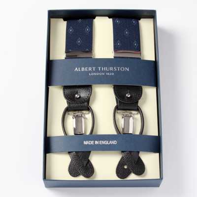 AT-12 Albert Thurston 背帶 菱形圖案 35MM 海軍藍