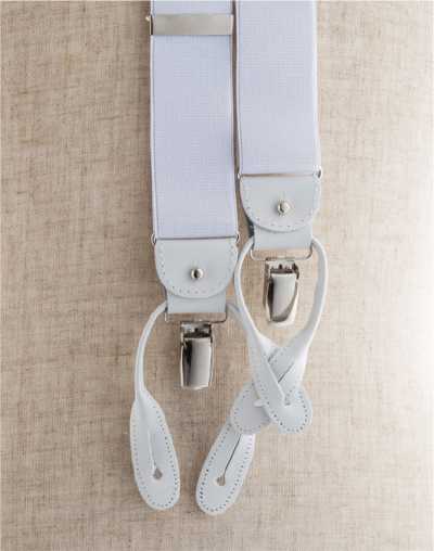AT-WHITE Albert Thurston 吊帶 白色 素色 雙用型