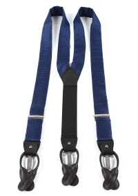 VSR-09 吊帶採用千鳥格面料千鳥格設計海軍藍[正裝配飾] 山本（EXCY） 更多照片